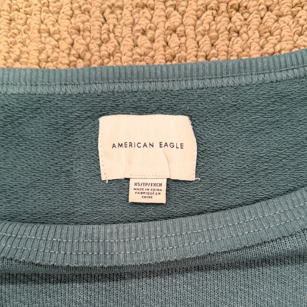 American Eagle Outfitters Green Off-the-Shoulder Sweater - Picture 2 of 5